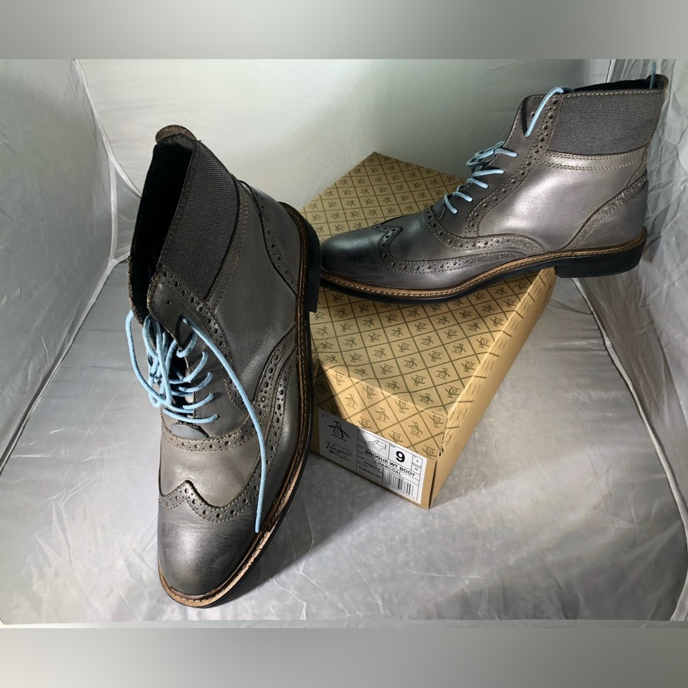 Original Penguin WT Brogue Boot Charcoal.Mens 9, Womens 11